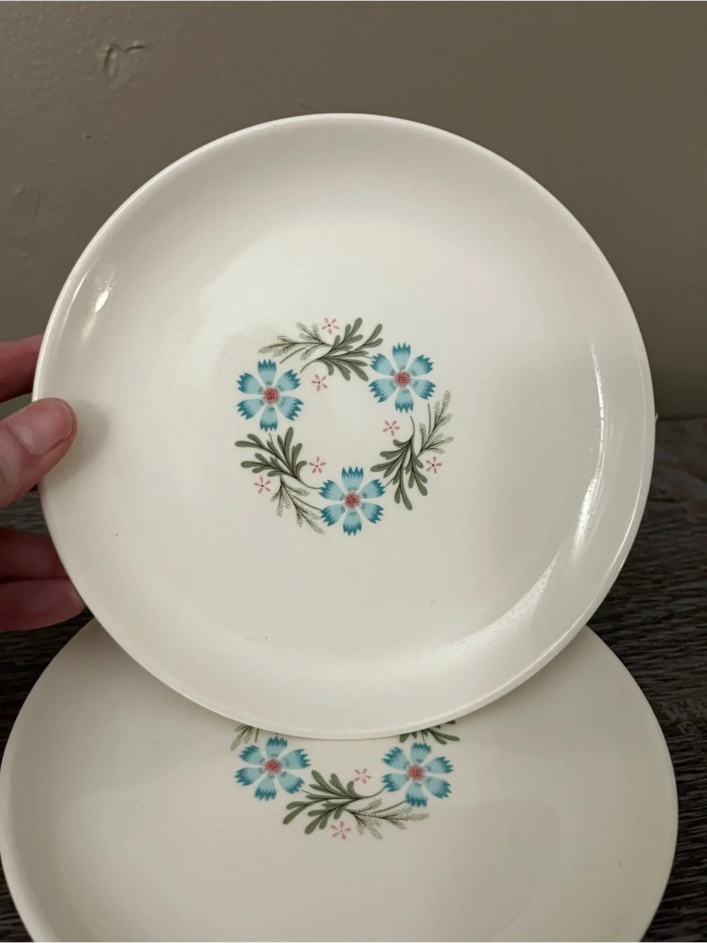 Vintage Taylor Smith & Taylor “Bridal Wreath” salad plates set of three